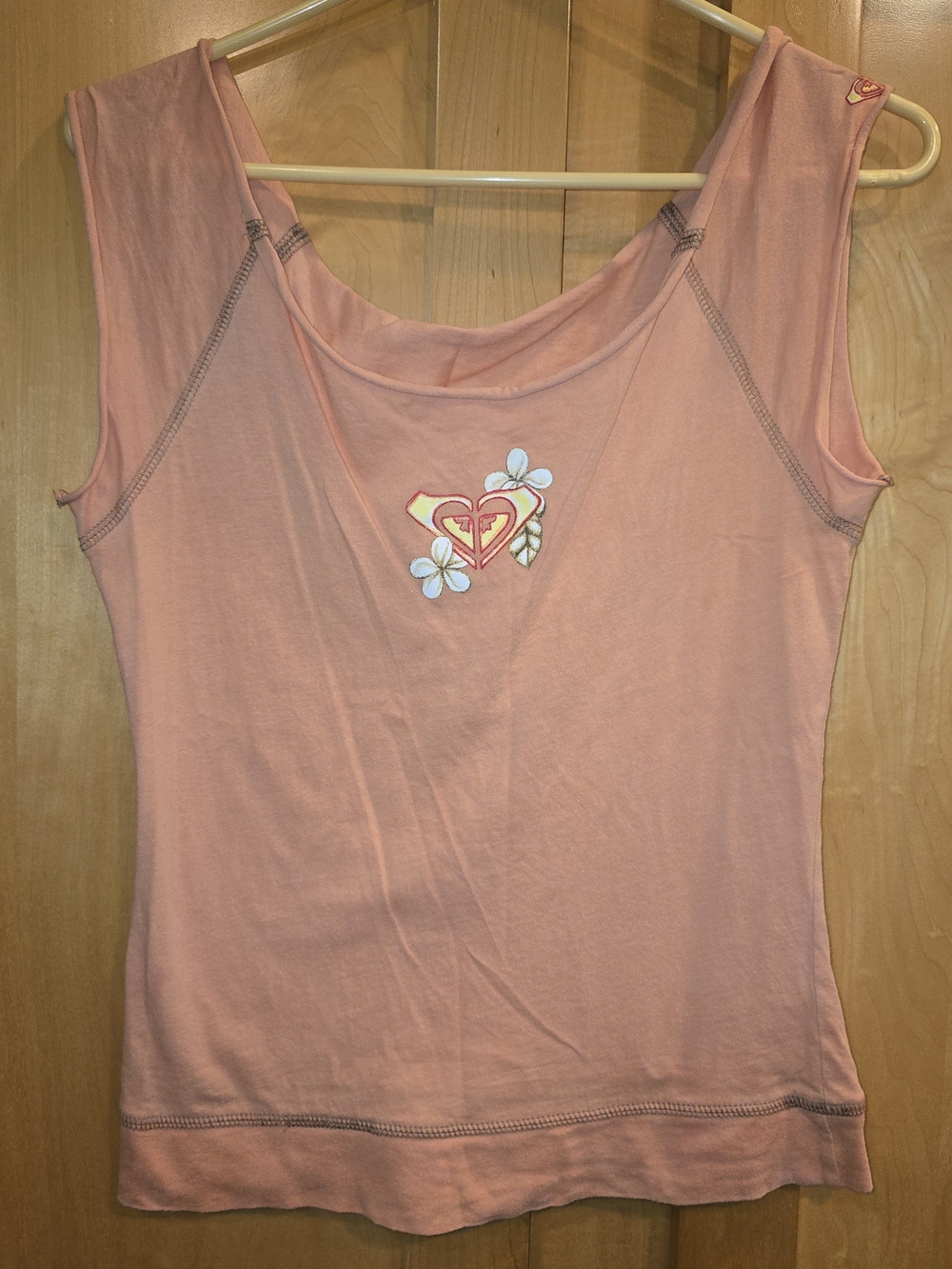 Vintage Women's Blush Pink Sleeveless Scoop Neck Tank Top